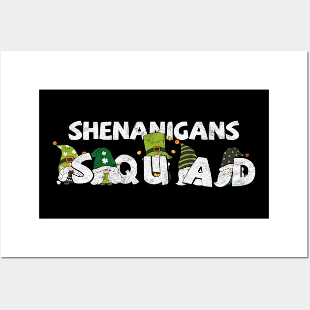 St Patricks Day Gnomes Shenanigans Squad Wall Art by freakys